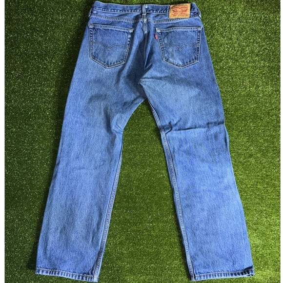 Levi's Other - Levis 505 Regular Fit Straight Leg Blue Denim Jeans Mens 34x30 Medium Wash